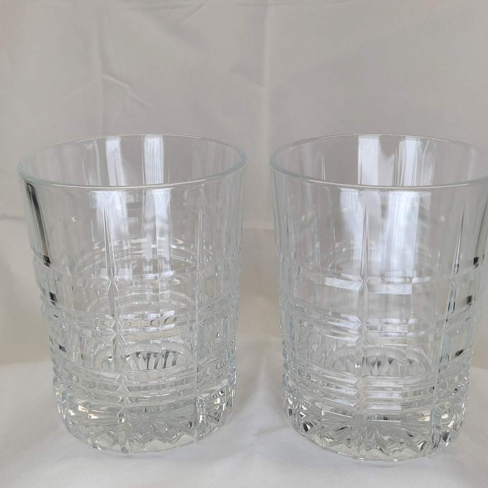 2 Cristal d'Arques Durand Carrolton Glasses Double Old Fashioned‎ Glass Barware
